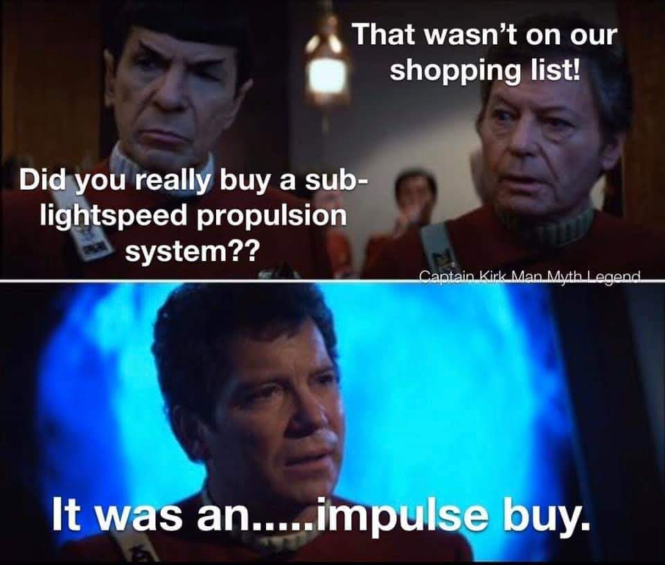 Star Trek “Impulse Buy” pun